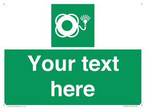 Custom sign safe condition Lifebuoy with light